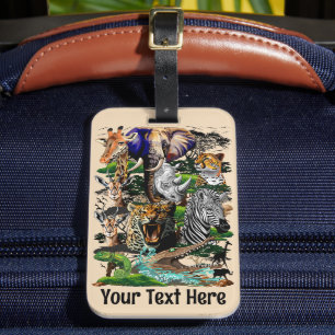 Wild African Savanna Animals Luggage Tag