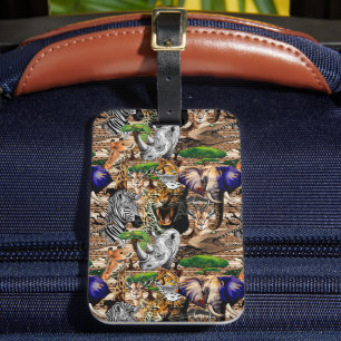 Wild African Savanna Animals Luggage Tag