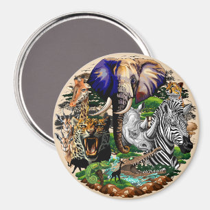 Wild African Savanna Animals Magnet
