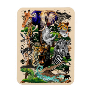 Wild African Savanna Animals Magnet