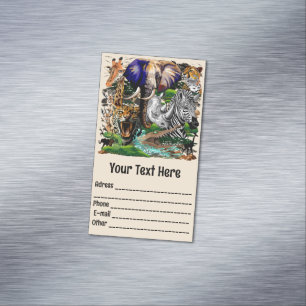 Wild African Savanna Animals Magnetic Business Card