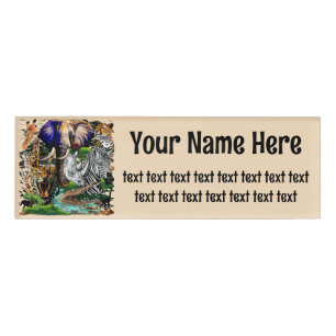 Wild African Savanna Animals Name Tag