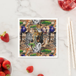 Wild African Savanna Animals Napkin