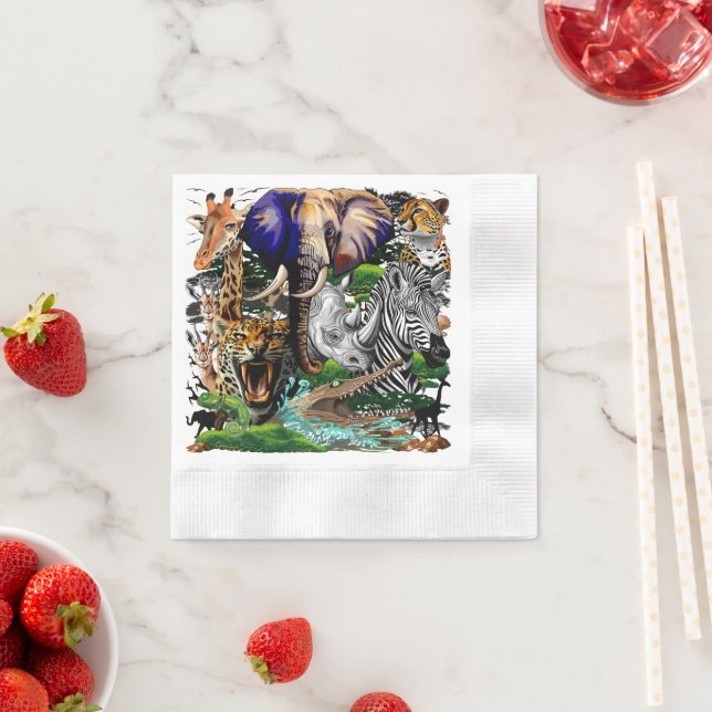 Wild African Savanna Animals Napkin (Insitu)