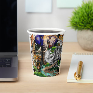 Wild African Savanna Animals Paper Cups