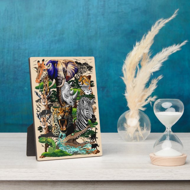 Wild African Savanna Animals Plaque (Side)