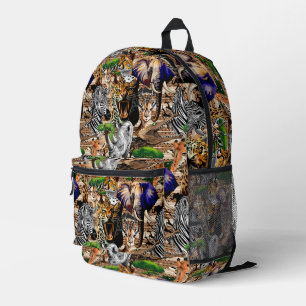 Wild African Savanna Animals Printed Backpack