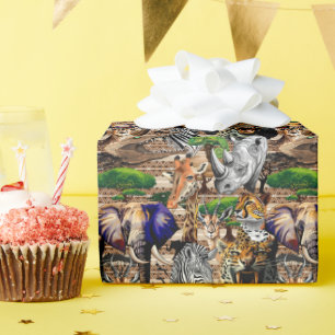 Wild African Savanna Animals Wrapping Paper