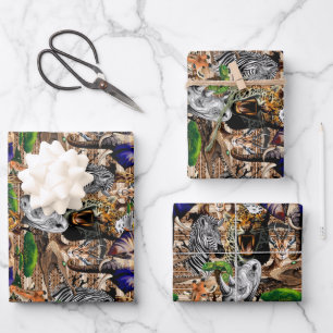 Wild African Savanna Animals Wrapping Paper Sheet