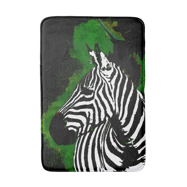 Wild African Zebra Night  Bath Mat (Front Vertical)