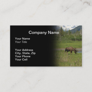 Wild Alaskan Moose Business Card - Black
