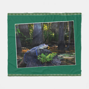 Wild Alligator Photography Print Fleece Blanket