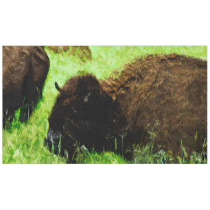 Wild American Bison Abstract Impressionism Tablecloth