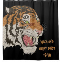 Wild and angry tiger since 1940 Black Brown