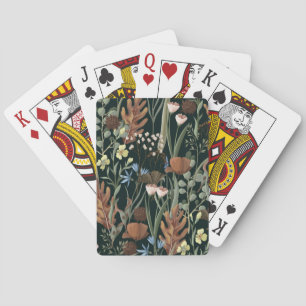 Wild and Dried Flowers Pattern. Playing Cards