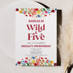 Wild and Five Wildflower Fifth 5th Birthday Party Invitation<br><div class="desc">This is a Wild and Five Wildflower Fifth 5th Birthday Party Invitation!</div>
