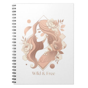 Wild and Free Aesthetic Boho Line Art Women T-Shir Notebook