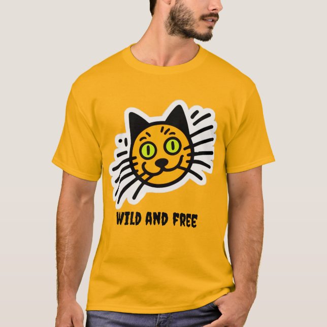 Wild and Free Black Cat T-Shirt (Front)
