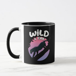 Wild and Free Black Panther jungle animal Mug