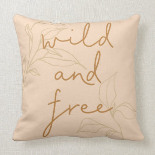 Wild and Free boho dorm nursery room decor Cushion