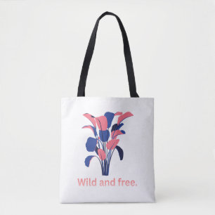 'Wild And Free' Botanical Aesthetic Tote Bag