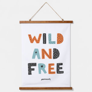 Wild and Free   Doodle Letters Hanging Tapestry