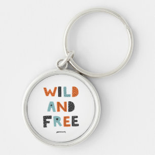 Wild and Free Doodle Letters Key Ring