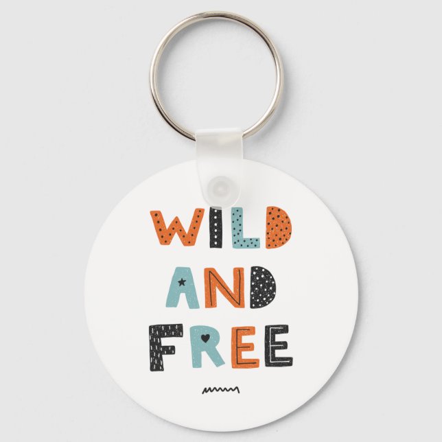 Wild and Free | Doodle Letters Key Ring (Front)