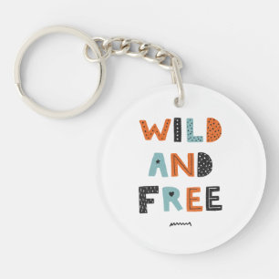 Wild and Free Doodle Letters Key Ring