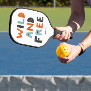 Wild and Free   Doodle Letters Pickleball Paddle