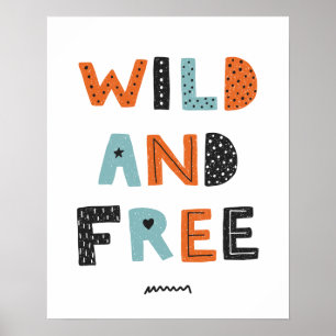 Wild and Free Doodle Letters Poster