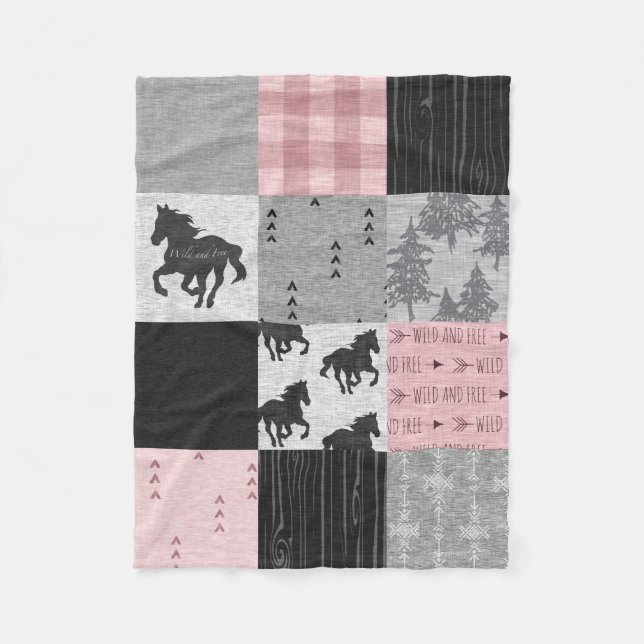 Wild and Free Horse Baby Blanket (Front)