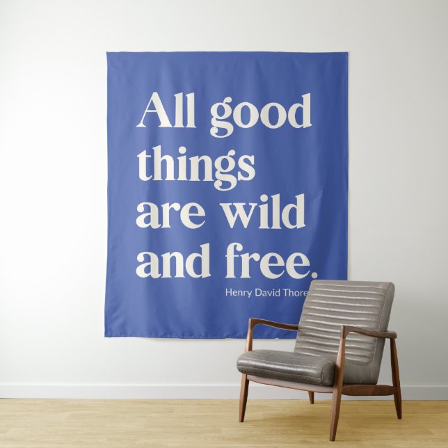 Wild and Free Inspirational Positivity Quote Tapestry (In Situ)