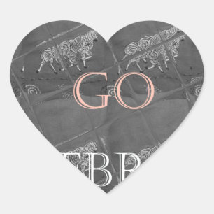 Wild and Free Let's Go!: A Zebra's Journey Heart Sticker