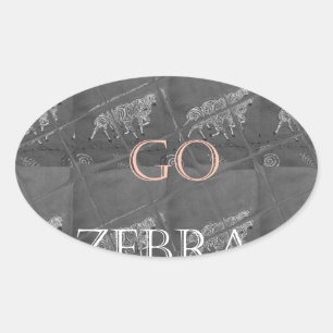 Wild and Free Let's Go!: A Zebra's Journey Oval Sticker