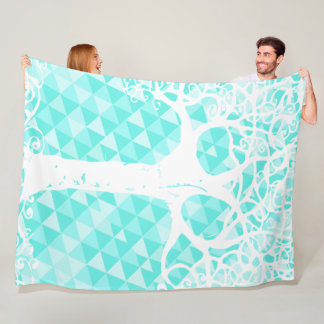 Wild and Free Mint Abstract Triangle Pattern Fleece Blanket
