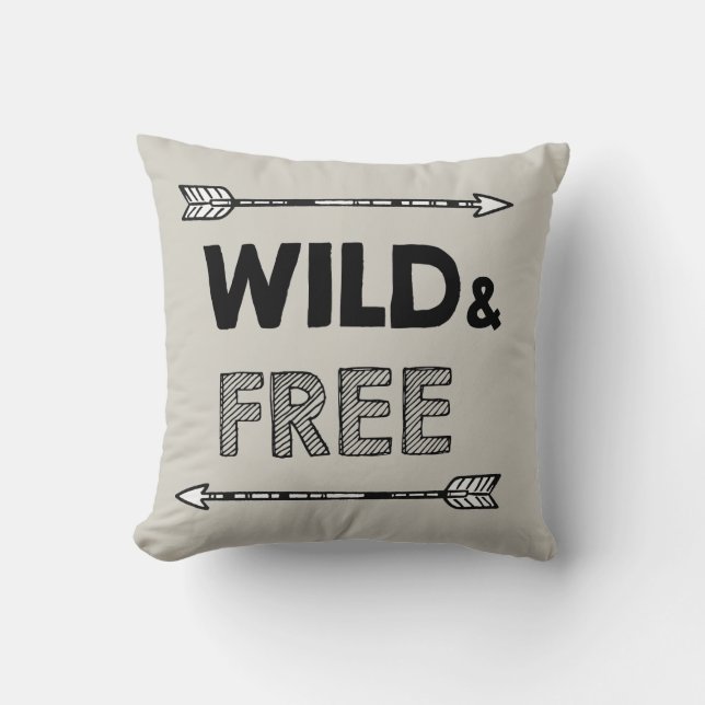 Wild and Free Nursery Throw Pillow (Front)