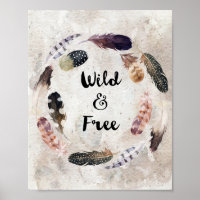 Wild and free print Boho Decor Dorm Wild print