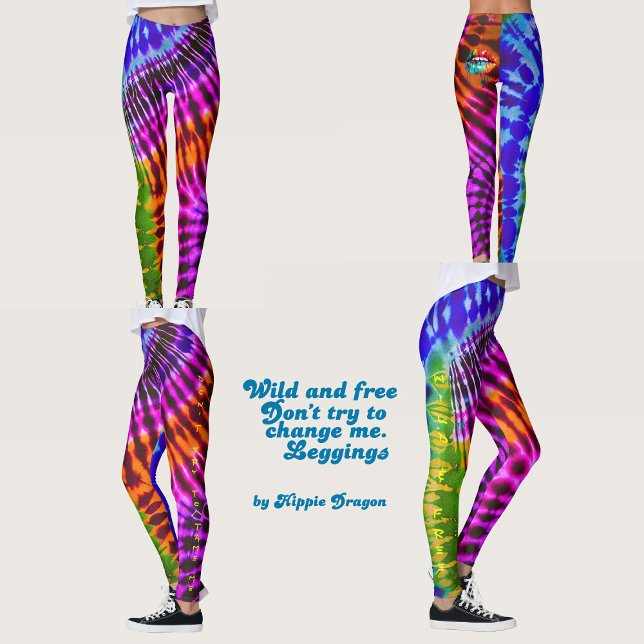 Wild and free tie Dye Hippie Leggings (Creator Uploaded)