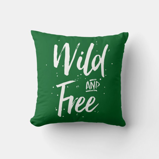 Wild And Free Typography Cushion (Front)