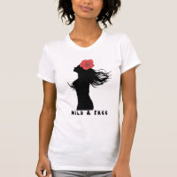 Wild and Free Woman Silhouette Rose Poster Art