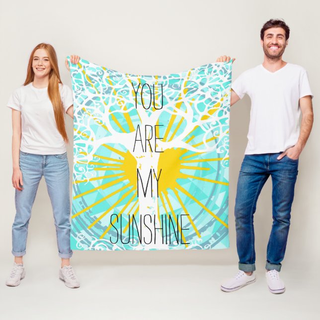 Wild and Free You Are My Sunshine Fleece Blanket (In Situ)