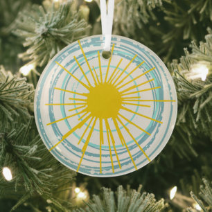 Wild and Free You Are My Sunshine Glass Tree Decoration