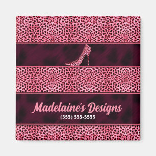 Wild and Girly Pink Cheetah Print Magnet