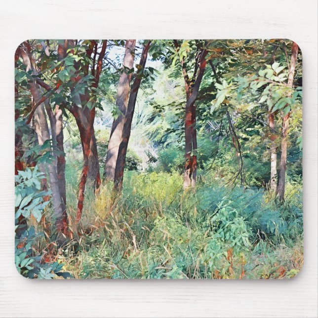 Wild and Green Forest Art Mouse Pad (Front)