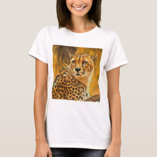 Wild and Majestic: Oil Painting Cheetah Art Print T-Shirt