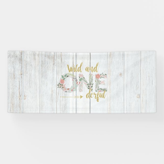 Wild and Onederful Birthday Wood Banner (Horizontal)