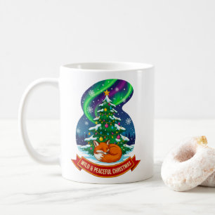 Wild and Peaceful Christmas Fox Design Coffee Mug