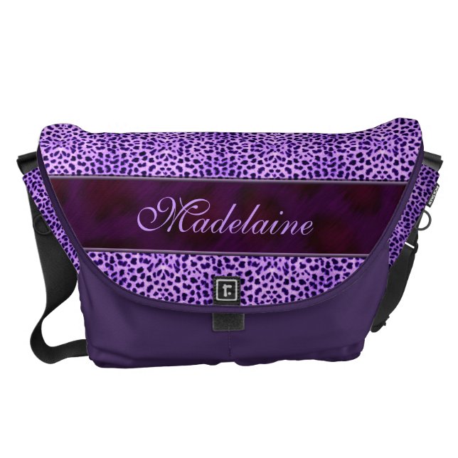 Wild and Purple Cheetah Print for Her Courier Bag (Front)