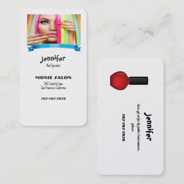 Wild and Sassy Hairstylist & Nail Tech  Business Card (Front/Back)